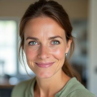 Porträt von Sarah, einer lächelnden Projektmanagerin.