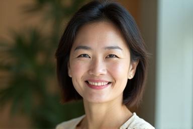 Porträt von Lisa Chen, einer Meditationslehrerin von asiatischer Abstammung